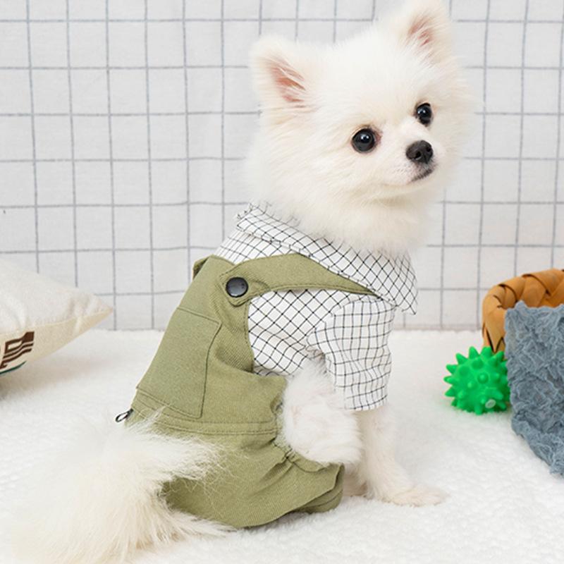 ペット服 ペットウェア 男の子 女の子 オールシーズン チェック柄 サロペット 四脚服 シャツ ドッグウェア 小型犬 犬服 綿 カジュアル かわいい・素材: ポリエステル・製品カテゴリ: ペット用四脚衣・スタイル: カジュアル・対象: ペット用・カラー展開: 四脚サロペット・サイズ展開: XS,S,M,L,XL,2XL・カテゴリ: ペット服