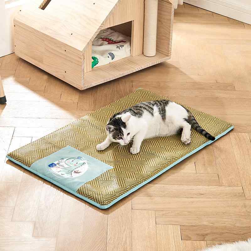 ペットマット ペットベッド 猫 犬用 涼感マット 接触冷感 洗える 夏用 暑さ対策 オールシーズン 滑り止め クッション 室内用 可愛い 小型犬 中型犬 大型犬 通気性 クールマット・素材: 布・カテゴリ: 冷却マット・カラー展開: 经典黄棕【清凉藤席可拆洗】, 粉色猫咪【清凉藤席可拆洗】, 青色可爱龙【清凉藤席可拆洗】, 双面可用椰棕垫绿色【一面凉席 一面毛绒】, 双面可用椰棕垫棕色【一面凉席 一面毛绒】, 藍色糖果凉席窝, 粉色糖果凉席窝・サイズ展開: (50*38cm), (76*50cm), (109*57cm), (91*50cm)・対象: 大型犬, 迷你犬, 小型犬, 中型犬・お手入れ方法: 擦拭・機能: 通気性・設置方法: 免装・使用シーン: 室内