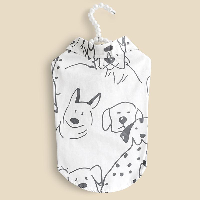 ペット 服 女の子 小型犬 犬 猫 服 春夏 かわいい モノトーン プリント おしゃれ カジュアル・素材: ポリエステル・カテゴリ: ペット用シャツ・スタイル: インスタ風・対象: ユニセックス・カラー: ホワイト・サイズ: XS, S, M, L, XL