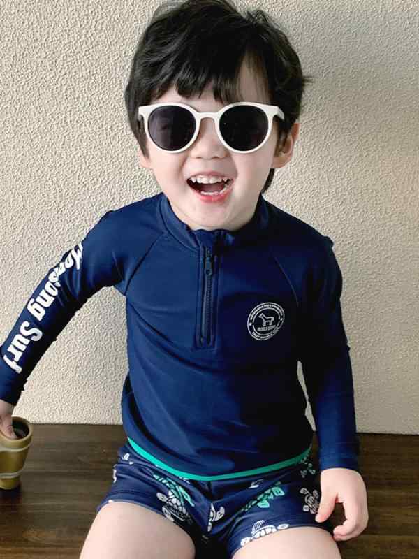 水着 男の子 子供用 セパレート 長袖 ラッシュガード ズボン 上下セット 紫外線対策 速干 マリンスポーツ 海水浴 リゾート ビーチ スイムウェア アウトドア キッズ
