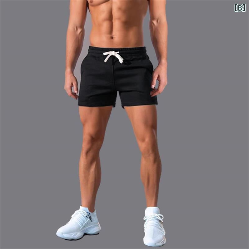 GRATIQUE MIEIのショートパンツ メンズ スポーツウェア 三分丈 短パン 綿混 ストレッチ 通気性 速乾性 伸縮性 フィット感 ジム トレーニング ランニング バスケットボール 無地｜アングル3