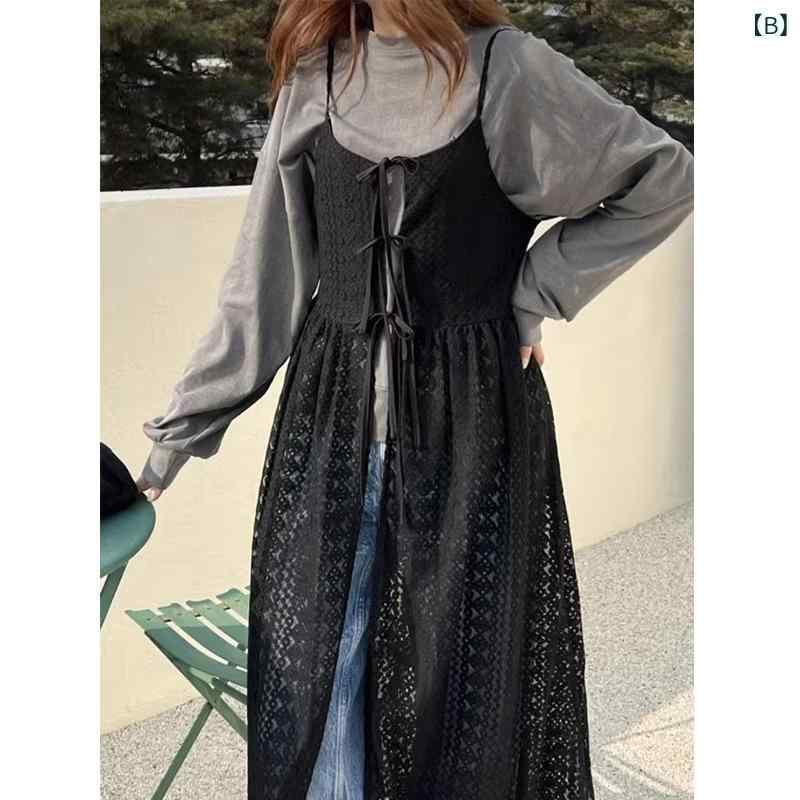 ワンピース レディース 春夏 透かし編み レース キャミワンピース 襟元リボンデザイン カーディガン 重ね着風 お洒落 大人かわいい きれいめ フェミニン ガーリー エレガント putera-10335046 GRATIQUE MIEI サンプル画像3