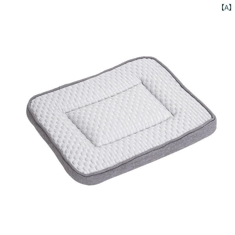ペット用マット 冷却マット ペット用品 冷感 涼感 接触冷感 暑さ対策 室内用 放熱 夏 オールシーズン 犬 猫 クッション ベット 小型犬 中型犬 敷物 おしゃれ かわいい・素材: 布・カテゴリ: 座布団・カラー: グレー、グリーン、カーキ・サイズ: S(48*38*3cm), M(64*49*3cm), L(79*64*3cm), XL(90*75*3cm)・対象: 犬・お手入れ方法: 水洗い・機能: 通気性・設置方法: 設置不要・使用場所: 室内