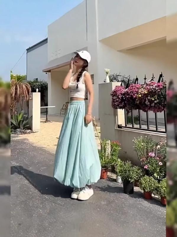 スカート レディース 春夏 ハイウエスト 花苞スカート Aライン バルーンスカート 膝丈 ミモレ丈 フレア ふんわり ボリューム感 ギャザー おしゃれ 可愛い カジュアル ガーリー 韓国ファッション スタイルアップ 着痩せ putera-10338587 GRATIQUE MIEI パッケージ画像