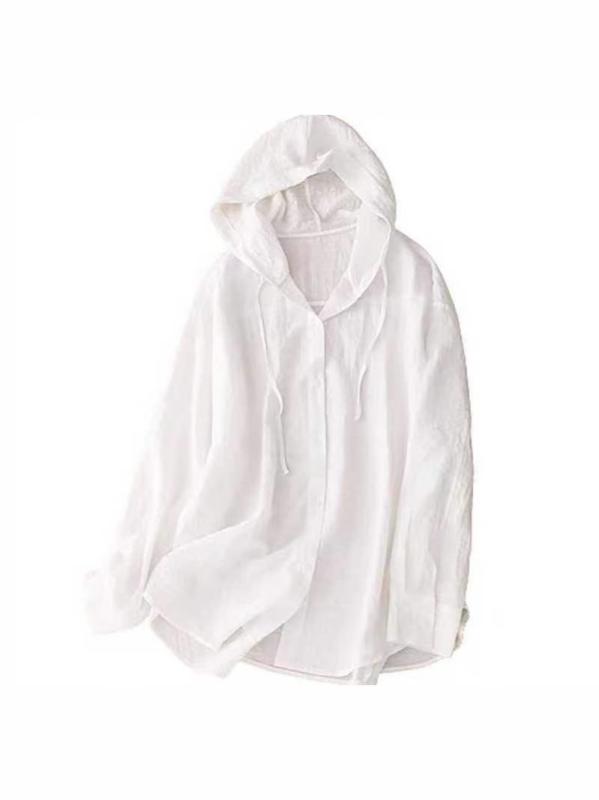 ウィンドブレーカー レディース 長袖 フード付き 服 薄手 UVカット アウター 羽織り 冷房対策 ビーチ カジュアル ゆったり 無地 シンプル ラッシュガード 夏 オールシーズン・素材: シルケット加工綿、ポリエステル（ポリウレタン）・シルエット: ルーズフィット・厚さ: 薄手・袖丈: 長袖・袖型: シャツスリーブ・ネックライン: Vネック・デザイン: ボタン・カラー展開: 画像1,画像2,画像3・サイズ展開: M,L,XL,XXL・スタイル: 日韓カジュアル・混率: 30%-50%・テイスト: カジュアル・対象年齢: 大人・性別: 女性・カテゴリ: アウター
