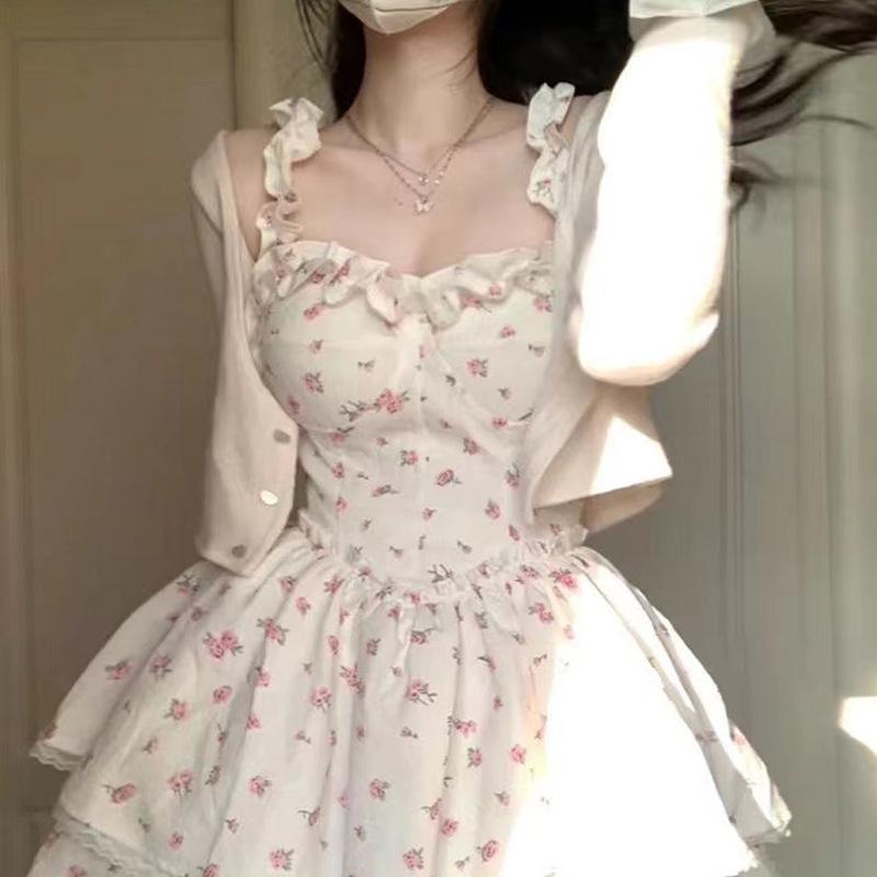 ワンピース レディース キャミワンピ ミモレ丈 ロング フレンチスタイル 花柄 ウエストマーク ギャザー かわいい 上品 きれいめ フェミニン 春夏 秋 カジュアル デート お出かけ 大人可愛い おしゃれ putera-10345578 GRATIQUE MIEI パッケージ画像