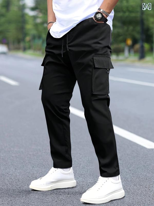 ロングパンツ メンズ カーゴパンツ 綿 ストレート 紐 ドローストリング マルチポケット カジュアル ボトムス ズボン アメカジ ストリート ワークパンツ オールシーズン putera-10353317 GRATIQUE MIEI サンプル画像2