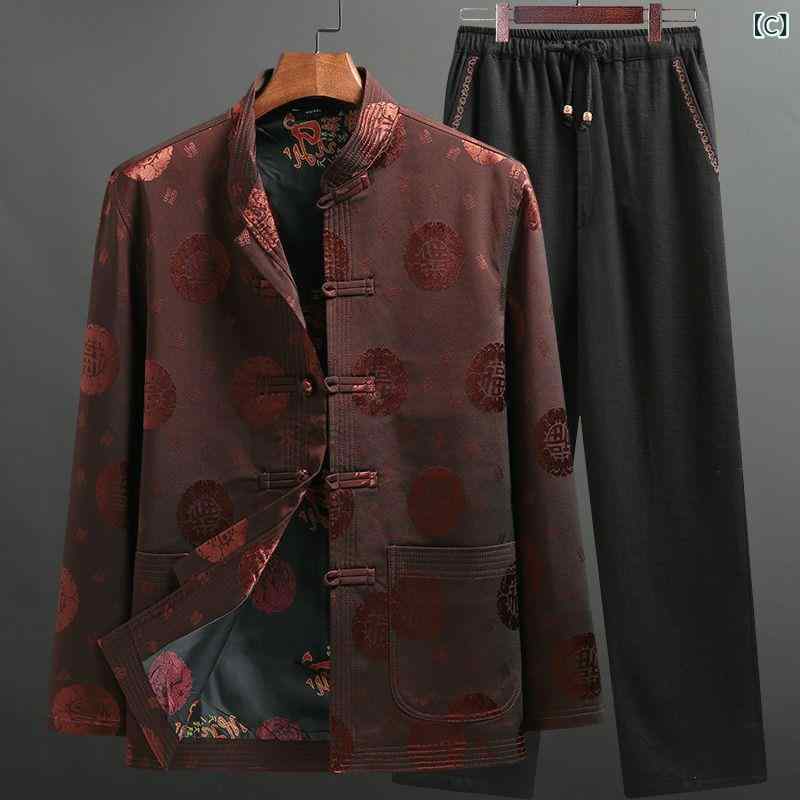 ジャケット メンズ 中高年 シニア 春秋 中国風 チャイナ服 立ち襟 ボタン 長袖 アウター カジュアル おしゃれ 敬老の日 父の日 お祝い ギフト putera-10356546 GRATIQUE MIEI サンプル画像3