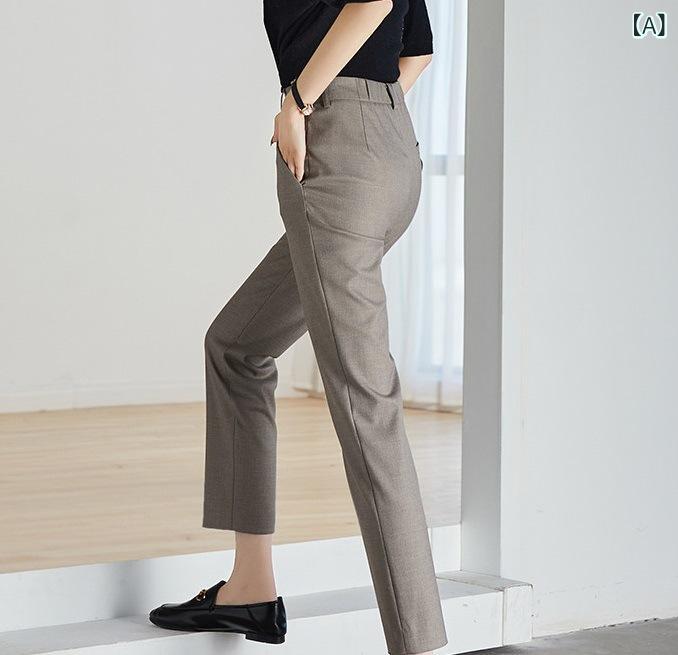 パンツ レディース テーパードパンツ スラックス 通勤用 カジュアル ストレート シンプル 無地 伸縮性 美脚 きれいめ 仕事用 オフィス 大人かわいい 上品 putera-10357145 GRATIQUE MIEI サンプル画像2