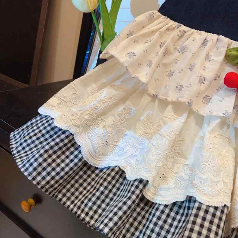 ワンピース レディース ノースリーブ デニム ジャンパースカート 花柄 チェック柄 ...