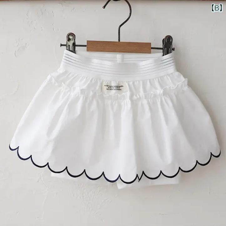 スカート キッズ 女の子 ベビー プリーツスカート キュロット フリル 刺繍 姫系 韓...