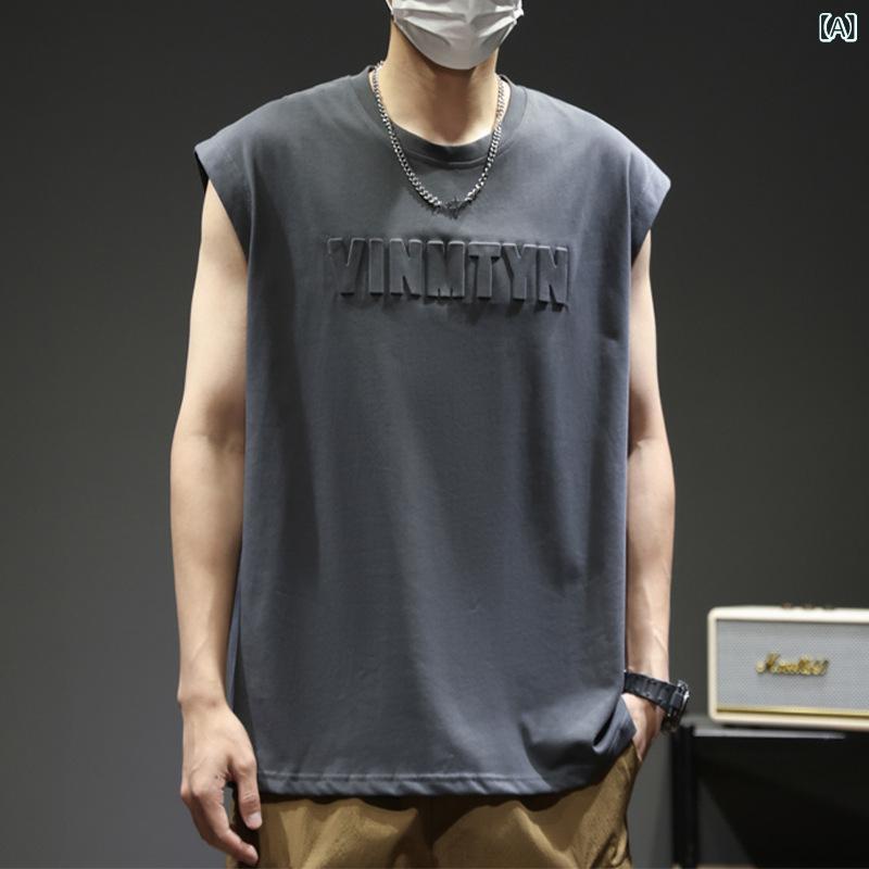 ベスト メンズ 10XL 接触冷感 薄手 大きいサイズ 袖なしTシャツ タンク ノースリー...