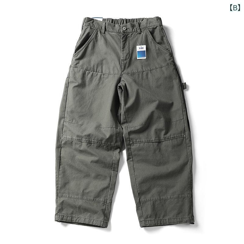 GRATIQUE MIEIのデニムパンツ メンズ レディース ワイドパンツ ジーパン ジーンズ ヴィンテージ風 ストリート系 アメカジ ワークパンツ ゆったり ボトムス ロング丈 長ズボン カジュアル スタイルアップ 体型カバー 無地 普段使い 通勤 通学 オールシーズン｜アングル3