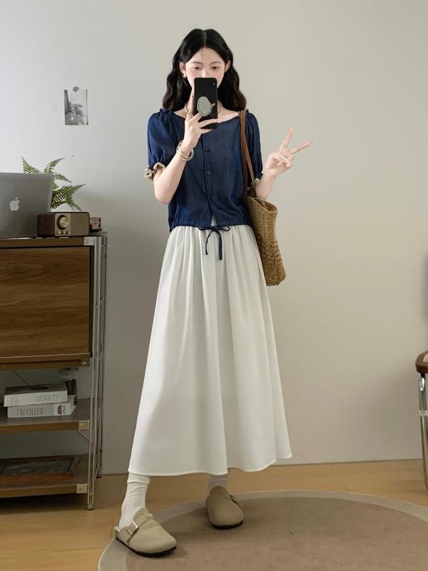 シャツ レディース スクエアネック フレンチ ヴィンテージ風 ショート丈 トップス 森ガール 個性派 デザイン 春夏 カジュアル きれいめ おしゃれ 着回し 普段使い おでかけ 通勤 通学・カテゴリ: カジュアルセットアップ・スタイル: 爽やかで甘め、優しい雰囲気・デザイン: バイカラー、切り替え・素材: ポリエステル・カラー: セットアップ・サイズ: M,L,XL,2XL,3XL・袖タイプ: レギュラー袖・袖丈: 五分袖・性別: レディース