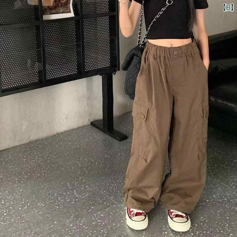 パンツ 女の子 キッズ カーゴパンツ 秋服 カジュアル ゆったり ワークパンツ ロング丈 長ズボン ボトムス おしゃれ putera-10369853 GRATIQUE MIEI サンプル画像3
