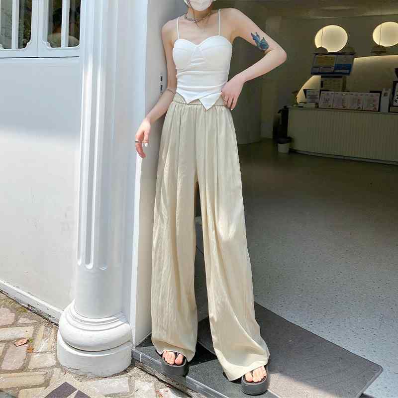 パンツ 綿麻 パンツ ハイウエスト ストレート ワイドパンツ ゆったり カジュアル 垂れ感 普段着 無地 オールシーズン["・素材: 綿麻","・素材混率: 綿30%以下","・デザイン: ポケット付き","・パンツタイプ: ワイドパンツ","・丈: ロング丈","・ウエスト: ハイウエスト","・カラー展開: アプリコット, ブラック, ピンク, グレー, オリーブグリーン","・サイズ展開: S, M, L, XL, 2XL","・スタイル: 大人カジュアル","・対象: レディース","・カテゴリ: カジュアルパンツ"]