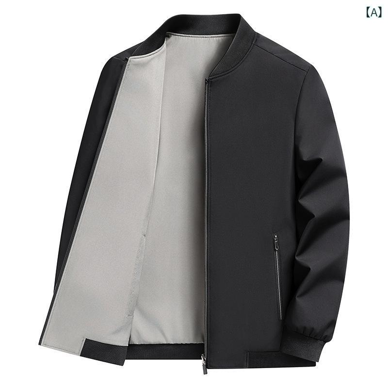 ジャケット メンズ リバーシブル 野球服 ジャンパー ブルゾン アウター 軽防寒 防風 軽量 中年 シニア 紳士服 ライトアウター 通勤用 オールシーズン putera-10373959 GRATIQUE MIEI サンプル画像2