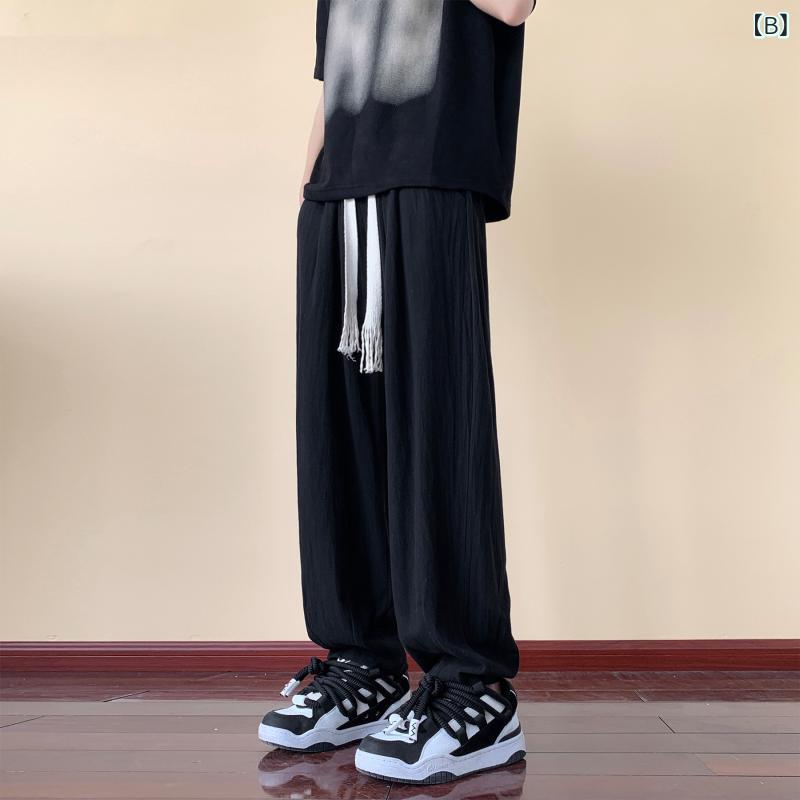GRATIQUE MIEIのロングパンツ メンズ カジュアルパンツ 麻混 綿麻パンツ ワイドパンツ ストレートパンツ ハーレムパンツ リネン混 リラックスパンツ 大きいサイズ ゆったり 体型カバー 通気性 吸汗 速乾 日系 オールシーズン 普段使い カジュアル｜アングル3