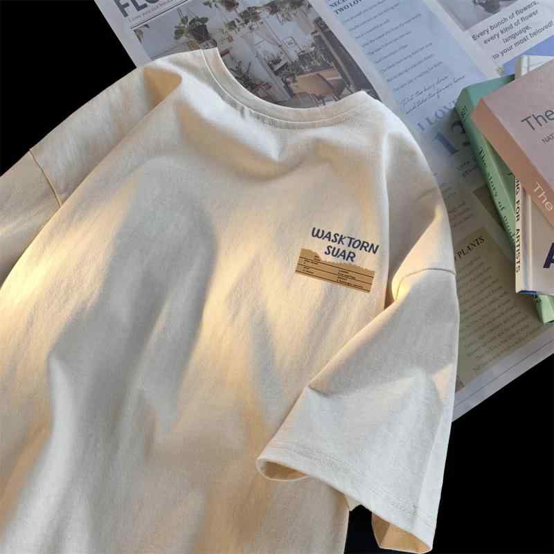 Tシャツ メンズ 半袖 カットソー トップス 無地 杏色 重ね着風 ゆったり 綿 厚手 普段着 カジュアル シンプル 部屋着 オールシーズン・カテゴリ: Tシャツ・スタイル: カジュアル・主な素材: 綿100%・柄: 個性、都市風貌・シルエット: ゆるめ・ネックライン: クルーネック・袖丈: 五分袖・フード: なし・厚さ: 普通・生地名: 精梳綿・カラー展開: 白色、灰色、杏色、黒色、宝藍色・サイズ展開: M、L、XL、2XL、3XL・重量: 240g・対象: 大人、男性、青少年