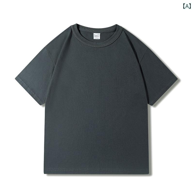 GRATIQUE MIEIのTシャツ メンズ レディース 半袖 無地 カジュアル シンプル ゆったり オーバーサイズ ビッグシルエット クルーネック カットソー インナー トップス 普段着 ストリート系 原宿系 オールシーズン｜アングル2