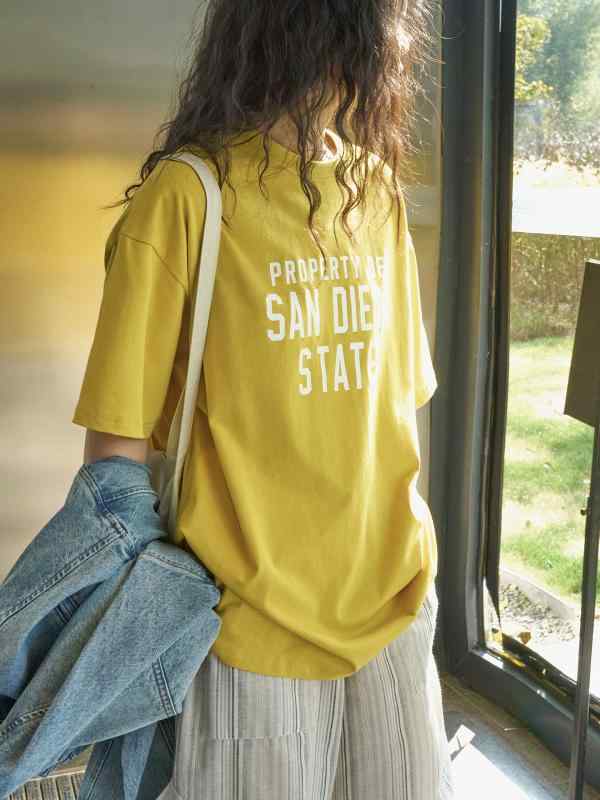 Tシャツ レディース 半袖 春夏 ルーブル美術館風 英字プリント カジュアル トップス おしゃれ 韓国風 デイリー 着心地 快適 通気性 カットソー