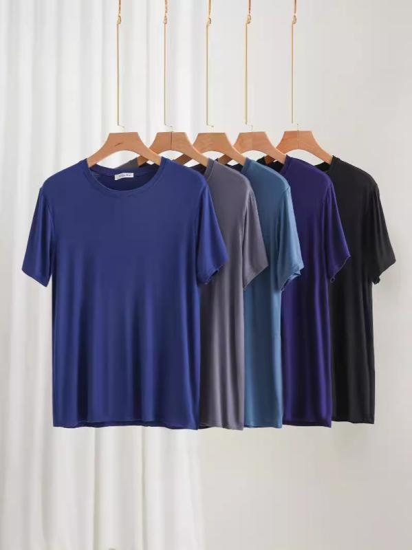 Tシャツ メンズ 半袖 モダール素材 クルーネック ラウンドネック 柔らかい 薄手 オーバーサイズ ゆったり 大きいサイズ 無地 シンプル 普段着 インナー トップス カジュアル オールシーズン・パターン: 無地・シルエット: ルーズフィット・対象: 青年・スタイル: プルオーバー・ネックライン: クルーネック・袖丈: 半袖・フード: なし・厚さ: 薄手・素材組成: その他（91%-95%）・利用シーン: カジュアル・カラー展開: 鉄灰, 黒色, 紺色, デニムブルー, コバルトブルー・サイズ展開: 3XL, 4XL, 5XL, 6XL・袖の形状: 通常・重量: 約180g-250g・素材機能: 通気性・対象年齢: 大人・性別: 男性・製品カテゴリー: Tシャツ
