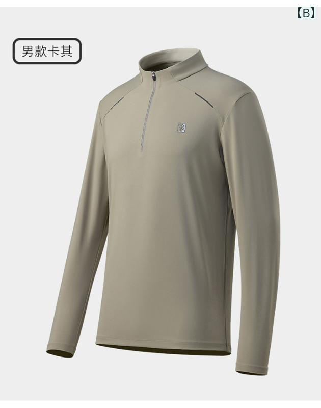 Tシャツ メンズ 長袖 スポーツ 立体裁断 アウトドア 機能性 ハーフジップ 秋 立領 ...
