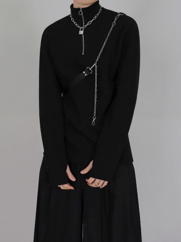 Tシャツ メンズ 長袖 ハーフジップ ハイネック インナー 保温 厚手 秋冬 韓国風 トレンド トップス カジュアル 防寒・スタイル: 韓国風・素材: ポリエステル95%、ポリウレタン5%・柄: 無地・フィット感: ルーズフィット・デザイン: プルオーバー・ネックライン: スタンドカラー・袖丈: 長袖・フード: フードなし・厚さ: 裏起毛・用途: カジュアル・詳細: ジッパー・カラー展開: ブラック、ホワイト、グレー・サイズ展開: M、L、XL、2XL・袖型: レギュラー・重量: 160g/m²以下・対象年齢層: 大人・性別: メンズ・カテゴリ: Tシャツ