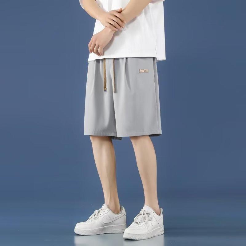 ハーフパンツ メンズ 春夏 接触冷感 吸湿速乾 薄手 ストレート ビッグシルエット スポーツ 普段着 ストリート カジュアル 軽量 ウエストゴム ブラック系 ネイビー系・パンツ丈: 五分丈・主な素材: ポリエステル80%・カラー展開: ダークグレー、ライトグレー、カーキ、ブラック・サイズ展開: M、L、XL、2XL、3XL、4XL、5XL・シルエット: ルーズ・スタイル: カレッジ系