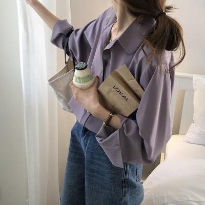 シャツ レディース トップス パープル 長袖 シフォン チュニック カットソー ブラ...