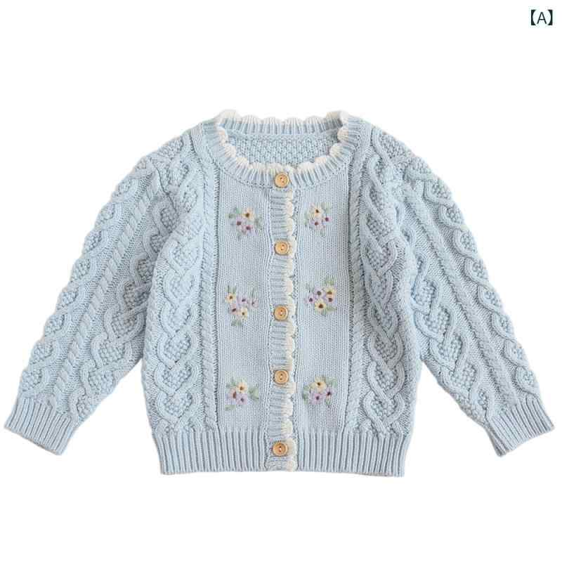 カーディガン キッズ 女の子 子供服 ベビー服 ニット セーター トップス アウター トップス 長袖 綿 コットン 春秋 スプリング オータム 刺繍 花柄 フラワー ラウンドネック かわいい おしゃれ 通園 通学 普段使い お出かけ putera-10398367 GRATIQUE MIEI サンプル画像2
