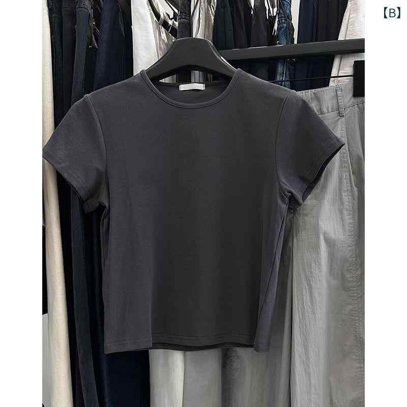 GRATIQUE MIEIのTシャツ セットアップ レディース 半袖 カットソー ワイドパンツ ロングパンツ 2点セット 上下セット ルームウェア 部屋着 普段使い カジュアル 韓国風 無地 フェミニン トップス ボトムス パンツ グレー 涼しい 快適 かわいい 春夏｜アングル3