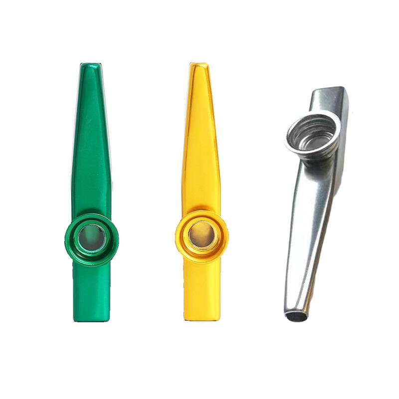BRIIKPP メタルカズー 3枚付き 独奏でき メッキ Kazoo 振動膜 音楽愛好者向 管楽器 （緑 金 銀）
