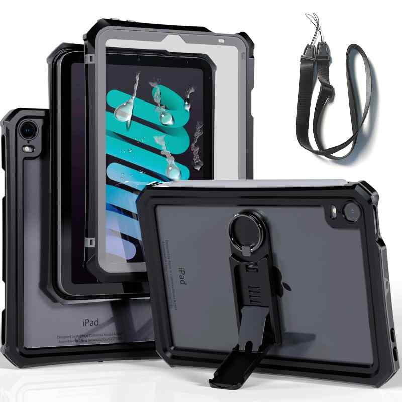 VITOMOSS iPad mini7 ケース (A17 Pro、2024) iPad mini 第7/6世代 (8.3インチ、2024/2021) 用 ケース 防水 衝撃吸収 米軍MIL規格 全面保護 防雪 防塵 アウトドア 滑り止め 手持ちやすい 頑丈 耐衝撃ストラップ【対応機種】iPad mini7 ケース (A17 Pro、2024) iPad mini 第7/6世代 ケース (8.3インチ、2024/2021) 。他の機種との交換性がありませんので、ご購入になる前に、ぜひご機種の型番を確認してください。【IP68防水・防塵規格】本ケースは端末を完全に覆い、完全防水・防塵仕様により、水深さ2Mの水中に1時間まで水没できます。水気の多い場所でもiPadを守ってくれるため、いつもで安心してご利用いいただけます。【強力な耐衝撃性・全面保護】硬度・耐衝撃性が高いポリカーボネート素材採用し、耐衝撃試験「MIL-STD-810G」認証クリアし、三重耐衝撃構造により、どのような角度の衝撃に対しても受け止めて大切なiPadをしっかりと保護日常生活において様々な損傷に避け、本体の細部までしっかり保護しているので、とっても安心【精確なカットアウト・優れた操作性】精確なカットアウトして、ケースは本体にピッタリとフィットしています。ケースを装着したままでも、電源ボタン、音量ボタン、スクリーンタッチ操作、撮影、充電等すべての操作が違和感なく行え、使いやすくて、とても便利です。PET素材前面カバーは、感度が高くて、画面タッチ操作もスムーズにできます。【手に馴染む・持ちやすい】 人間工学に基づいたラウンドエッジにしたことで、さらに手に馴染み持ちやすい。また、側面にだけの滑り止め設計により、ホールド感が高まり、秋から冬にかけて手が乾燥でも滑りにくい。海辺、プール、スキー、登山などのアウトドア活動はもちろん、お風呂や雨の日などの様々な場面でも活躍可能です。