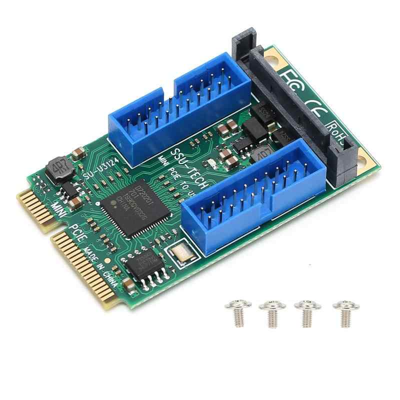 MINI PCI‑E to USB3.0、USB ホットプラグ MINI PCI‑E to USB3.0 フロント拡張カード SATA 電源インターフェイス付き WiFi カード (Win10 用、 XP for Linux (ダブル19PIN(1031