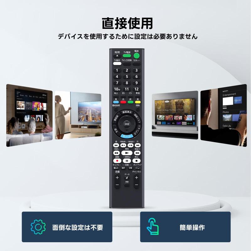 GRATIQUE MIEIのブルーレイレコーダーリモコン RMT-VR502J for SONY ソニーブルーレイリモコン BDZ-ZT2800 BDZ-ZT1800 BDZ-ZW2800 BDZ-ZW1800対応 互換品｜アングル3