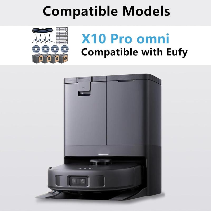Eufy X10 Pro Omni 対応 消耗品セット ロボット掃除機 アクセサリー 交換パーツ 14点セット メインブラシ X1 フィルター X4 サイドブラシ X4 ゴミ袋 X4 モップ X4 Eufy X10 Pro Omni 専用 消耗品セット putera-10409631 GRATIQUE MIEI サンプル画像2