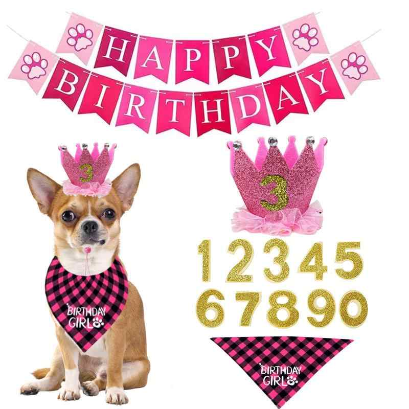 ペット帽子 誕生日帽子 よだれかけ 飾り付け 犬猫帽 誕生日帽子 バンダナ ペットグッズ おしゃれ 記念日 4点セット プレゼント 王冠 犬用 コスチューム 飾り付け