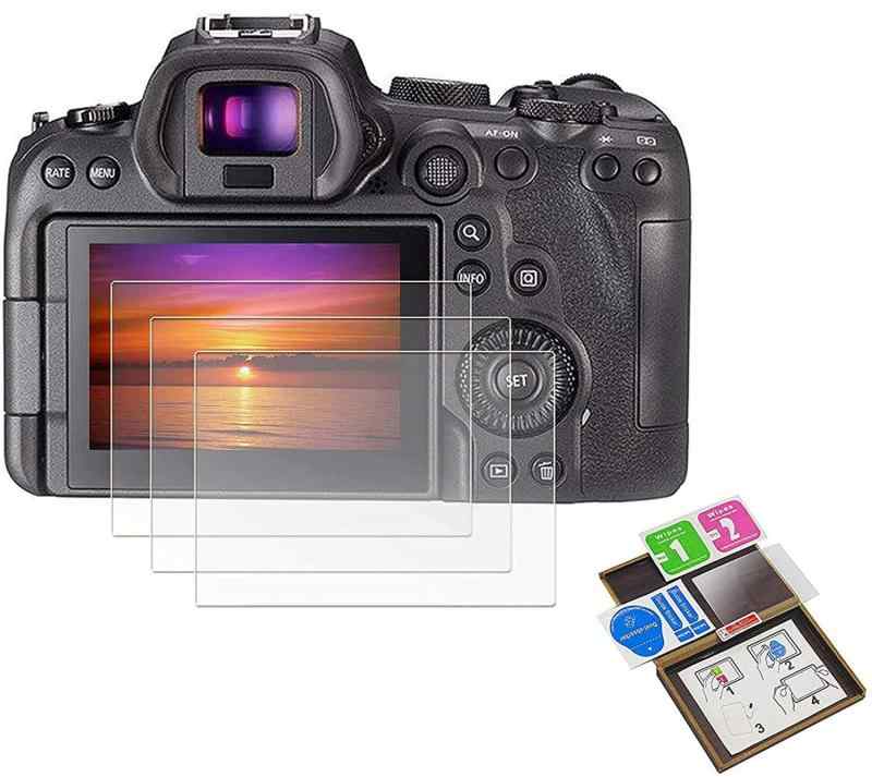 2つ液晶保護フィルム Canonデジタルカメラ EOS R6専用液晶プロテクター硬度9H 高透過率 耐指紋 気泡無し 強化ガラス 厚さ0.3mm