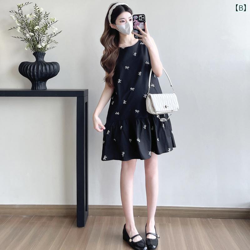 GRATIQUE MIEIのワンピース レディース 妊婦服 マタニティ 背心 Aライン 蝶結び 膝丈 シンプル 可愛い おしゃれ お出かけ 普段着｜アングル3