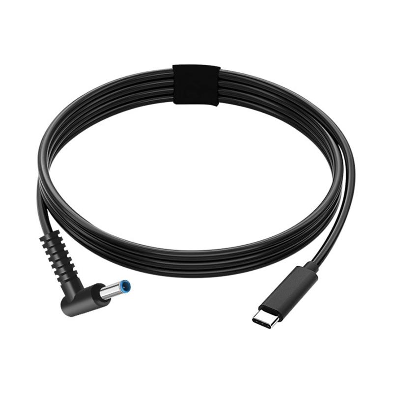 Type C USB-C メス入力 DC 4.5x3.0mm 電源PD充電ケーブル ノートパソコン用 65W (4.5x3.0mm)1.5M ブラック