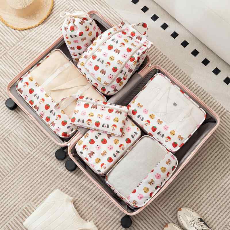 トラベルポーチ 7点セット 旅行用ポーチ パッキングポーチ トラベルバッグ スーツケース 仕分けポーチ 衣類収納 丈夫 大容量 中身が見える 出張 旅行 便利グッズ putera-10437771 GRATIQUE MIEI サンプル画像2