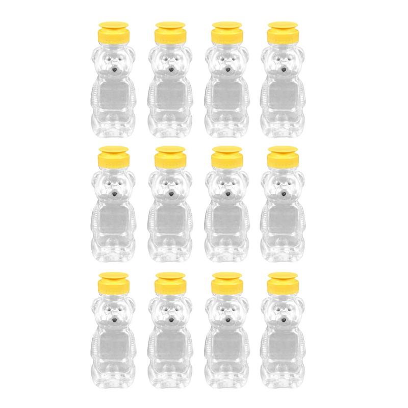Cabilock クマ蜂蜜ボトルジャー付きフリップトップリッドキャップ240mlスクイーズクマプラスチック空のディスペンサー用ハニーシロップ調味料パーティー12ピース putera-10600588 GRATIQUE MIEI パッケージ画像