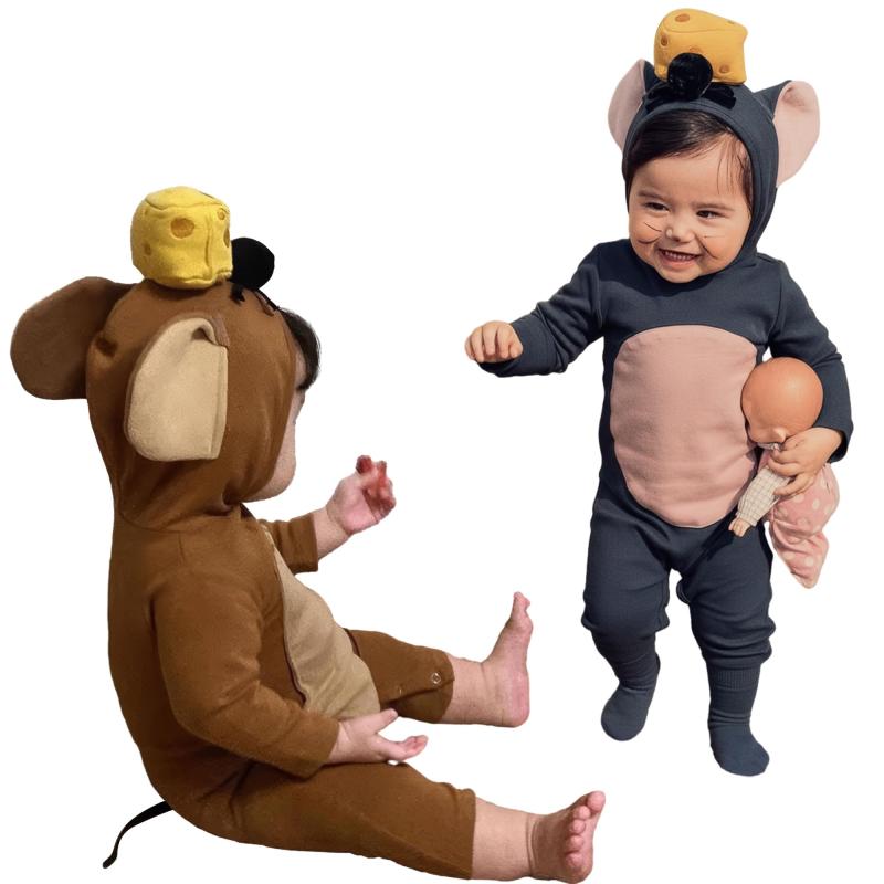 [GOKEI] ハロウィン ネズミ 衣装 ベビー 子供 キッズ ロンパース カバーオール ねずみ 動物 アニマル 男の子 女の子 コスチューム コスプレ オーバーオール 着ぐるみ キッズ服 衣装 仮装 子供 putera-10448647 GRATIQUE MIEI サンプル画像2