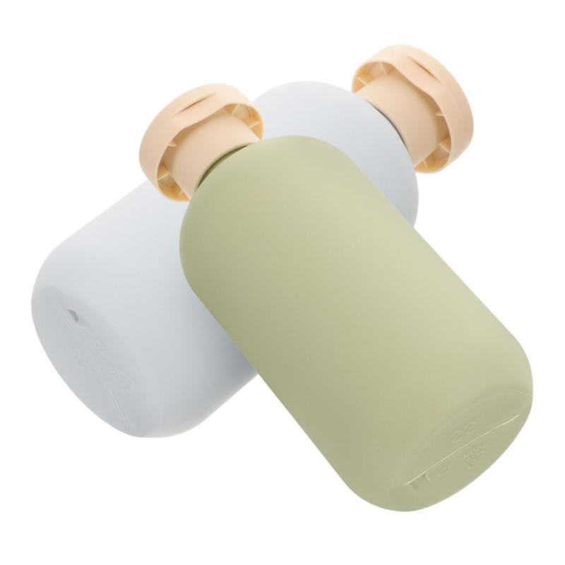 HAKIDZEL 2個セット旅行用トイレタリーボトル フリップキャップ付き詰め替え可能ディスペンサー 300ml容量 PE素材 漏れ防止機能付き 多用途シャンプーソープ用 携帯に便利なトラベルボトル putera-10448772 GRATIQUE MIEI パッケージ画像
