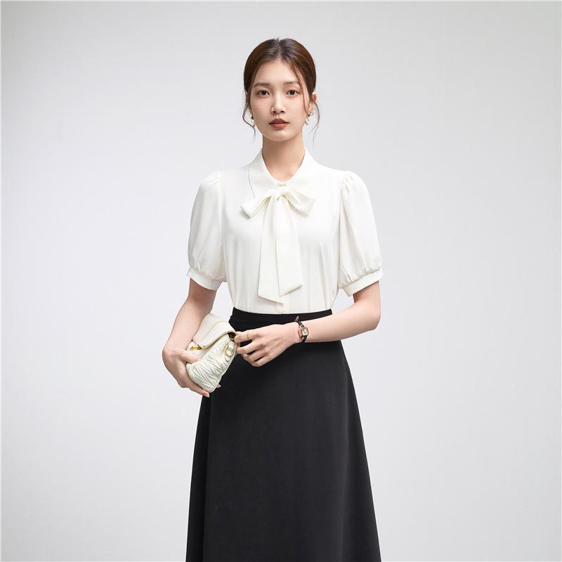 ブラウス レディース 2WAY 青 半袖 シフォン 面接 仕事用 高級感 職業用 事務服 カジュアル putera-10454848 GRATIQUE MIEI パッケージ画像