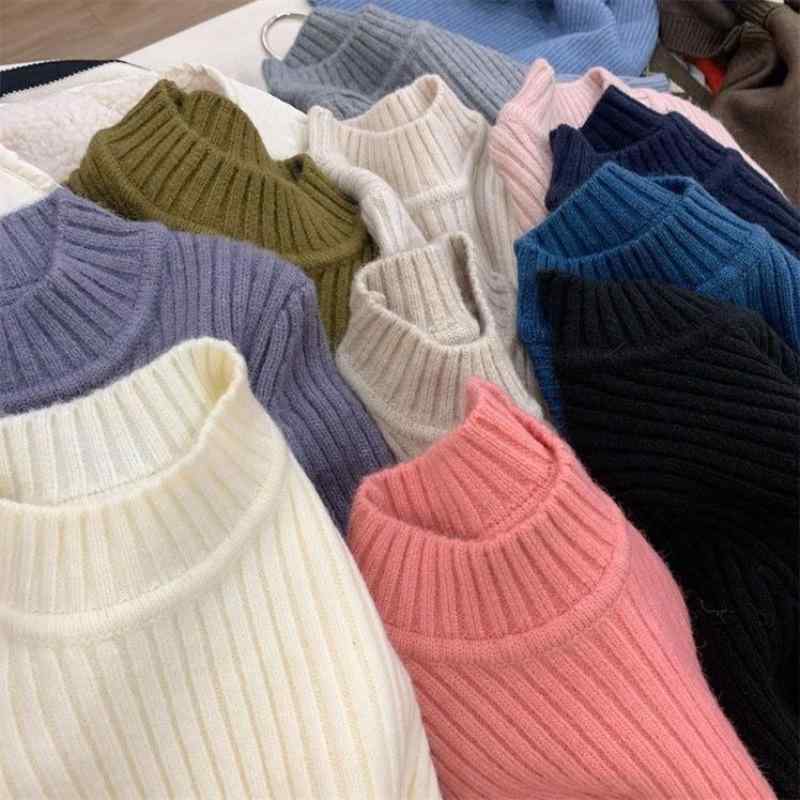 セーター キッズ 女の子 ベビー 秋冬 ハイネック 長袖 トップス ニット ソリッドカラー インナー プルオーバー 子供服 かわいい