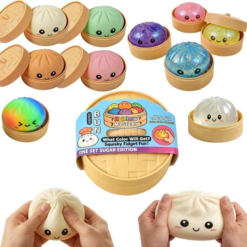 Bornoon ミステリー餃子スクイーズボックス 10色ランダム発送 肉まんスクイーズ dumpling squishy 肉まん 中華まん 小籠包 フードスチーマー付きパン 耐久性のあるゆっくり膨らむ蒸しパンストレ putera-10466983 GRATIQUE MIEI パッケージ画像