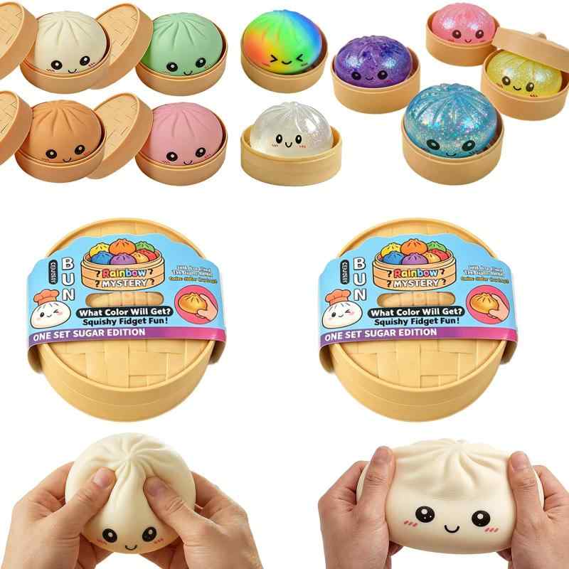 Bornoon ミステリー餃子スクイーズボックス 10色ランダム発送 肉まんスクイーズ dumpling squishy 肉まん 中華まん 小籠包 フードスチーマー付きパン 耐久性のあるゆっくり膨らむ蒸しパンストレ putera-10466983 GRATIQUE MIEI サンプル画像2