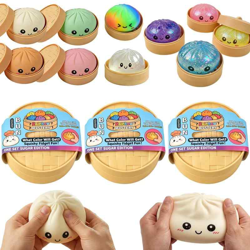 Bornoon ミステリー餃子スクイーズボックス 10色ランダム発送 肉まんスクイーズ dumpling squishy 肉まん 中華まん 小籠包 フードスチーマー付きパン 耐久性のあるゆっくり膨らむ蒸しパンストレ putera-10466983 GRATIQUE MIEI サンプル画像3
